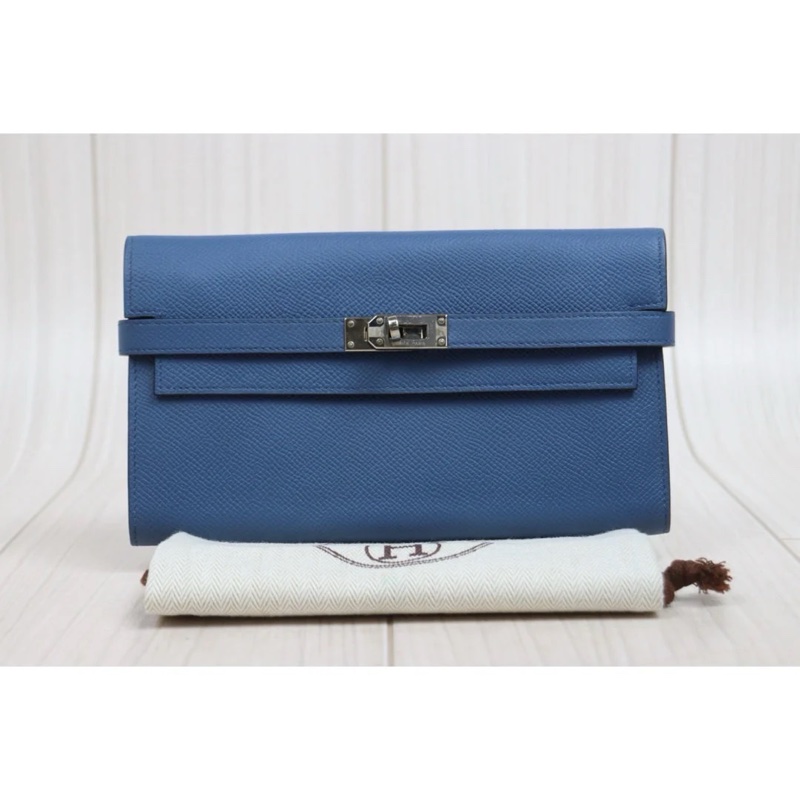 Hermes long Kelly 瑪瑙藍銀扣-0