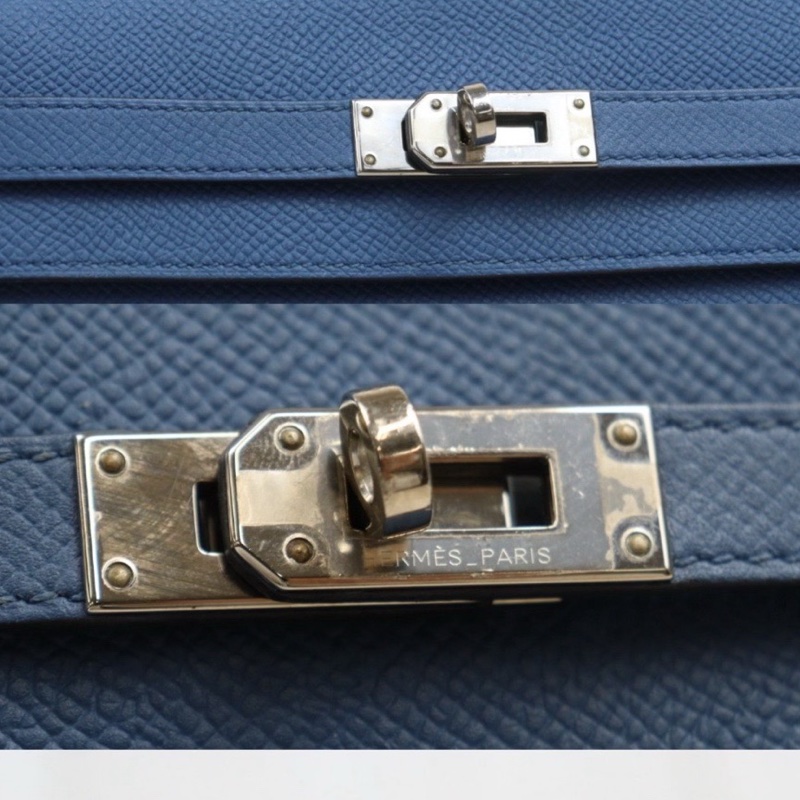 Hermes long Kelly 瑪瑙藍銀扣-5