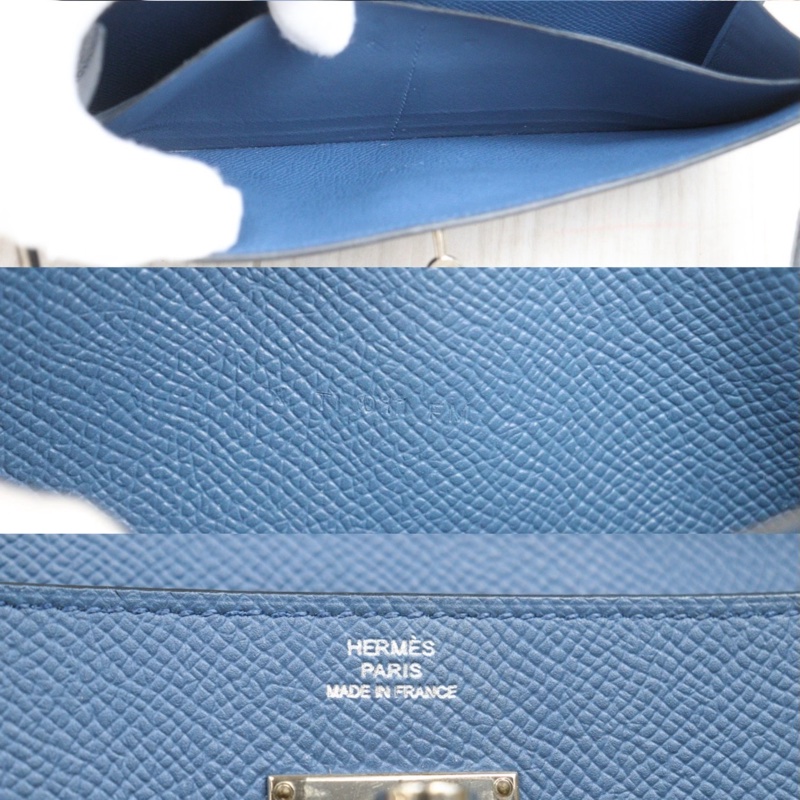 Hermes long Kelly 瑪瑙藍銀扣-12