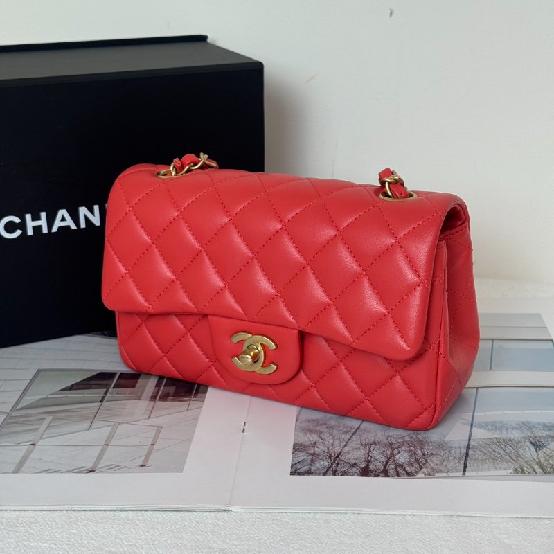 CHANEL 經典口蓋包Mini CF20 - 紅金27開-2