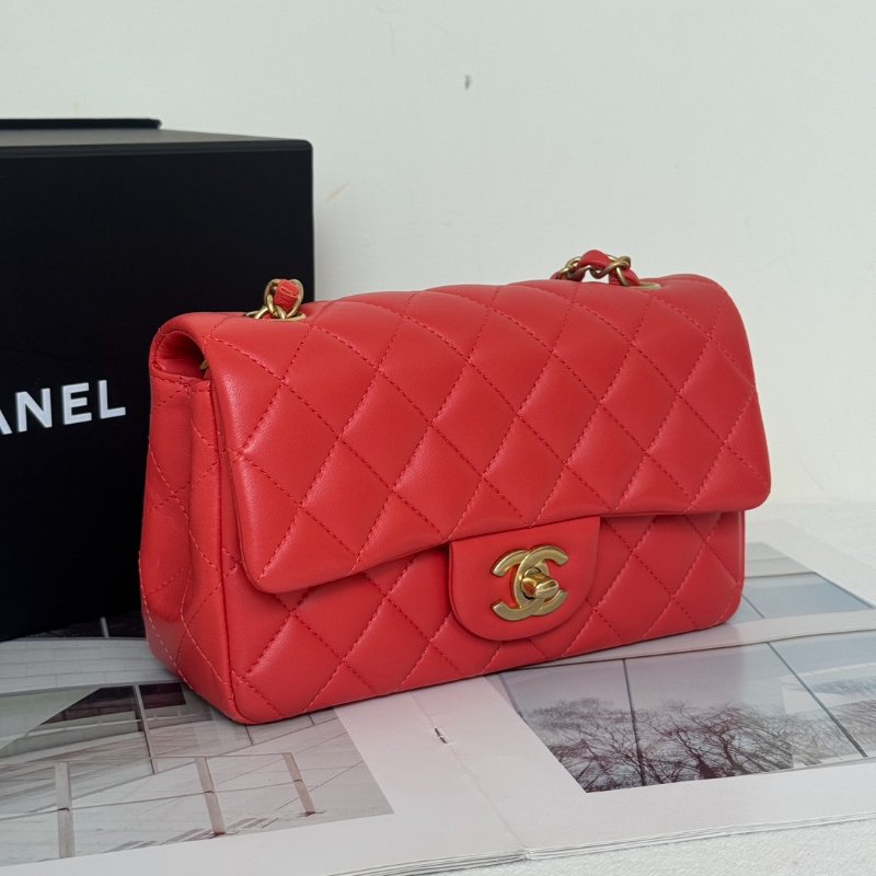 CHANEL 經典口蓋包Mini CF20 - 紅金27開-3