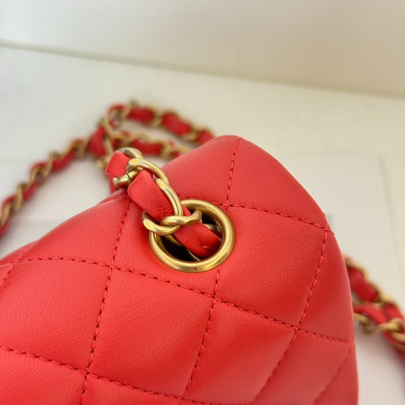 CHANEL 經典口蓋包Mini CF20 - 紅金27開-8