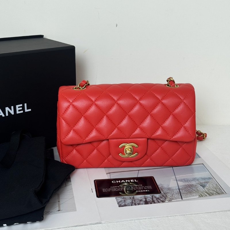 CHANEL 經典口蓋包Mini CF20 - 紅金27開-9