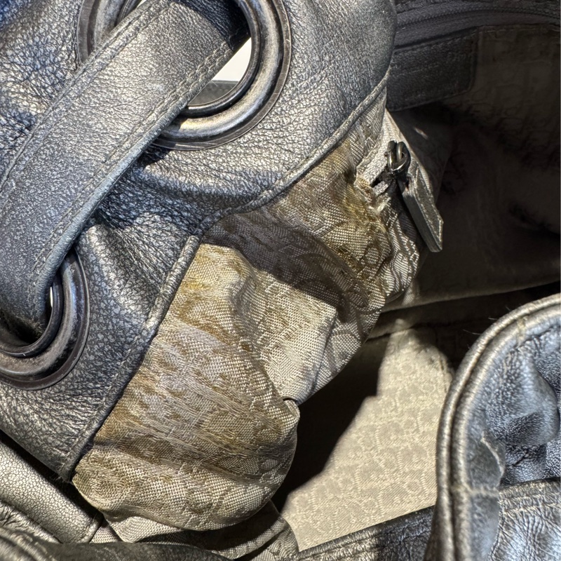 Dior 銀灰色大D餃子包-19