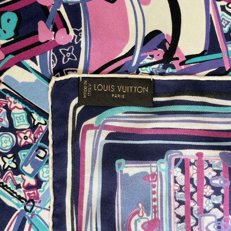 LOUIS VUITTON 老花 絲巾-5