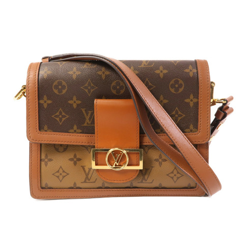 LOUIS VUITTON Monogram Reverse Dauphine MM金扣肩背袋