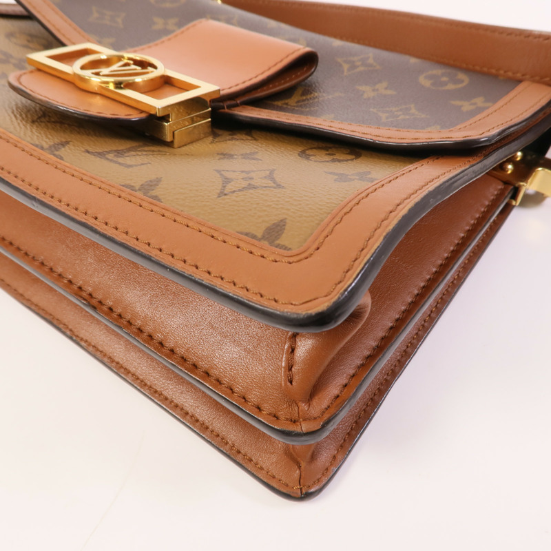 LOUIS VUITTON Monogram Reverse Dauphine MM金扣肩背袋-4