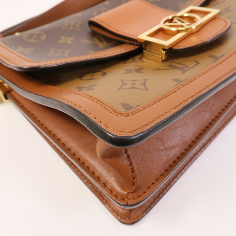 LOUIS VUITTON Monogram Reverse Dauphine MM金扣肩背袋-5