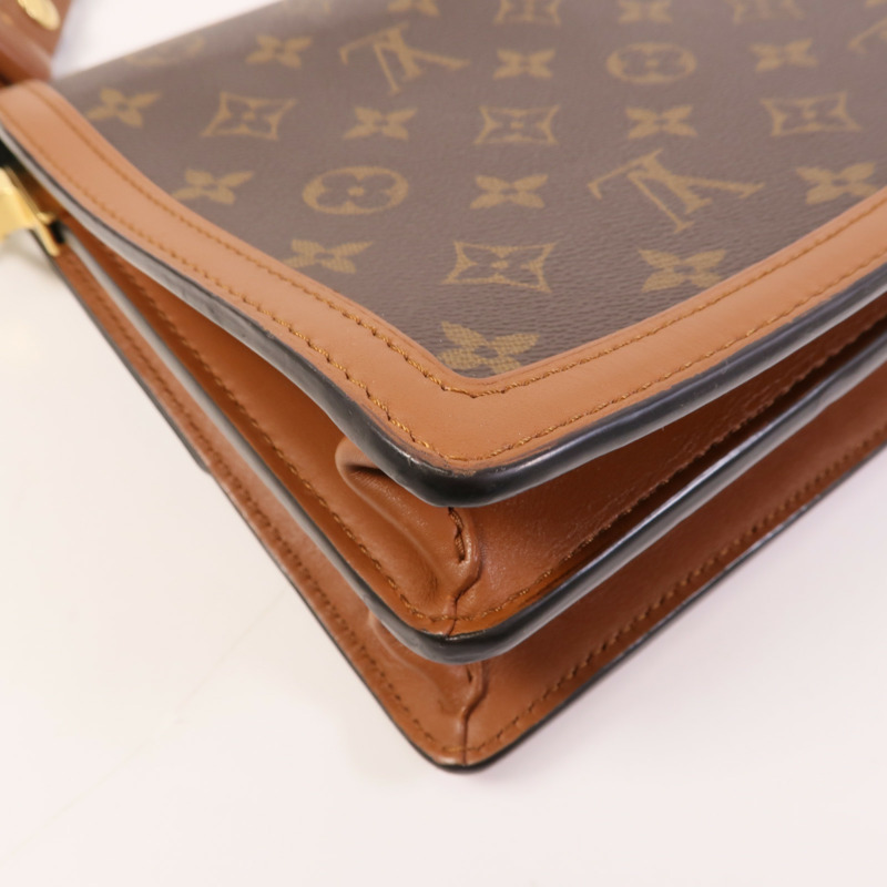 LOUIS VUITTON Monogram Reverse Dauphine MM金扣肩背袋-7
