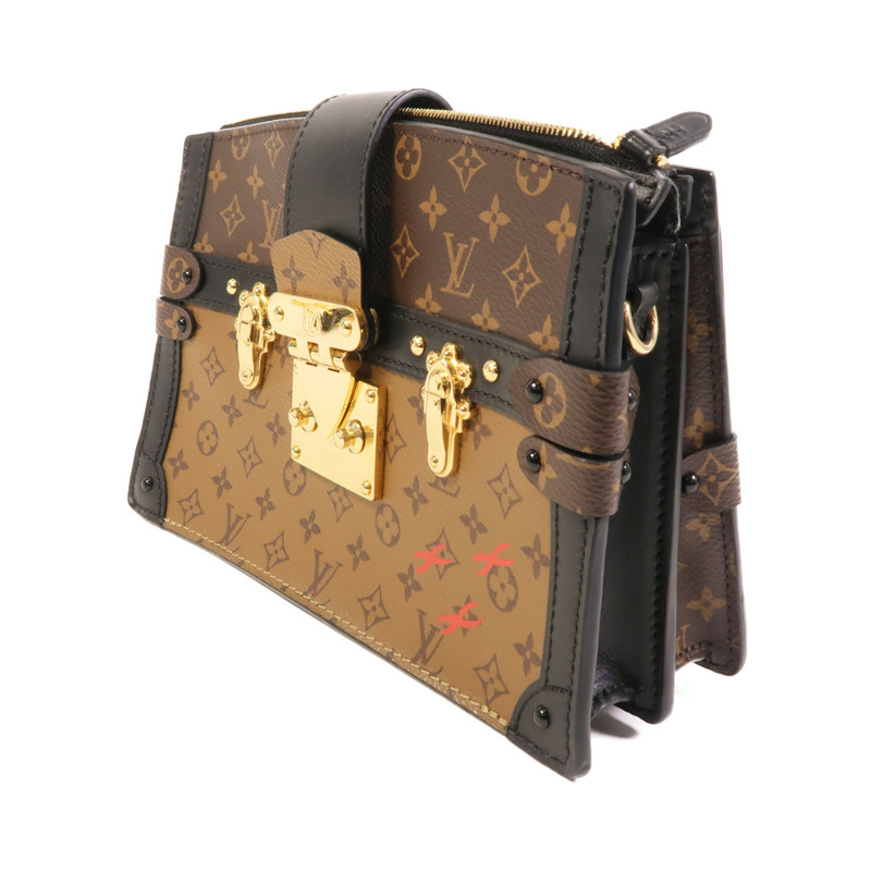 LOUIS VUITTON Monogram Reverse Trunk Clutch金扣肩背袋-1