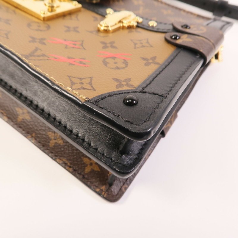 LOUIS VUITTON Monogram Reverse Trunk Clutch金扣肩背袋-6