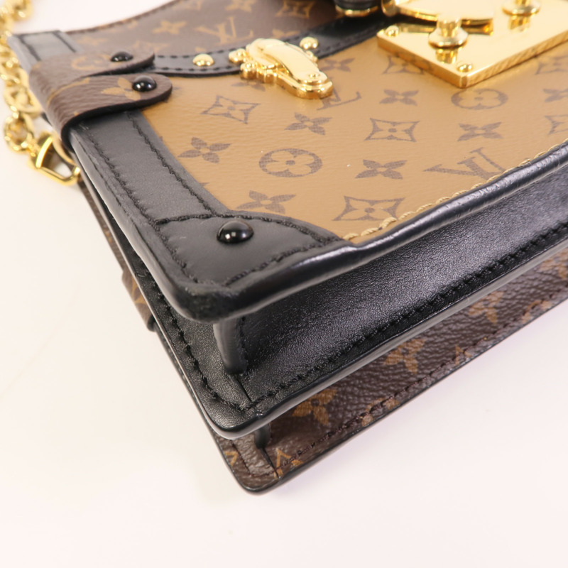 LOUIS VUITTON Monogram Reverse Trunk Clutch金扣肩背袋-7