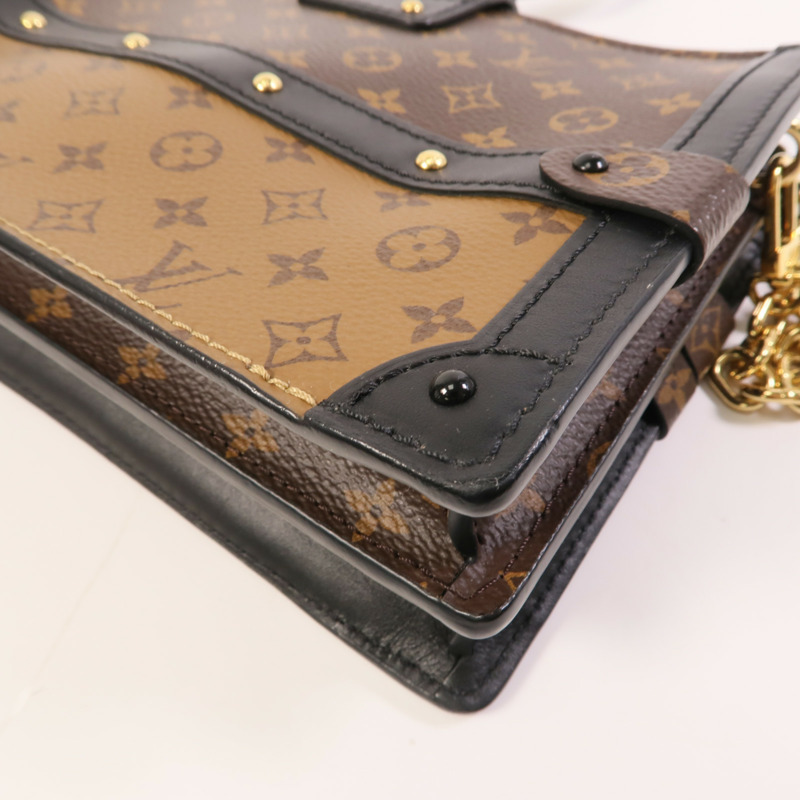 LOUIS VUITTON Monogram Reverse Trunk Clutch金扣肩背袋-8