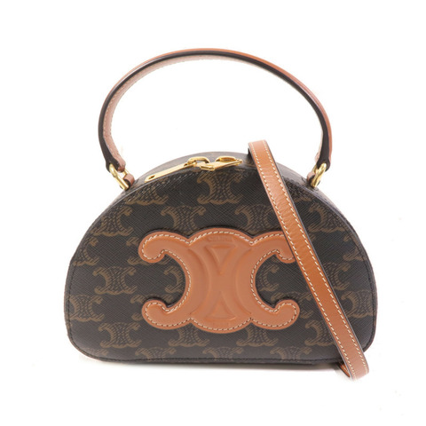 CELINE 塗層帆布Half Moon Case金扣手挽肩背兩用袋