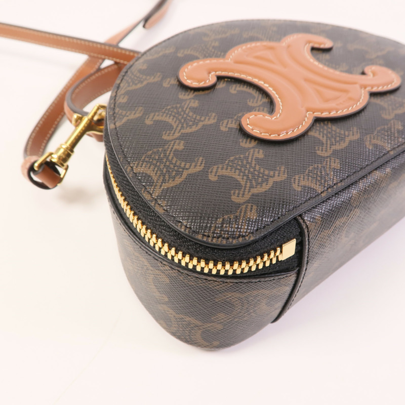 CELINE 塗層帆布Half Moon Case金扣手挽肩背兩用袋-7