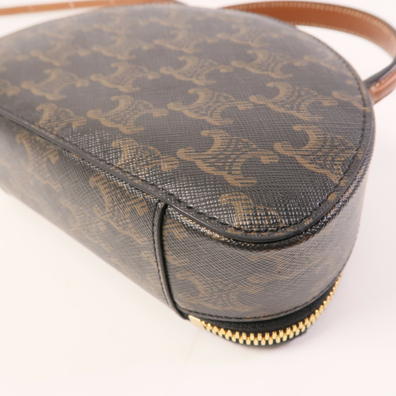CELINE 塗層帆布Half Moon Case金扣手挽肩背兩用袋-8