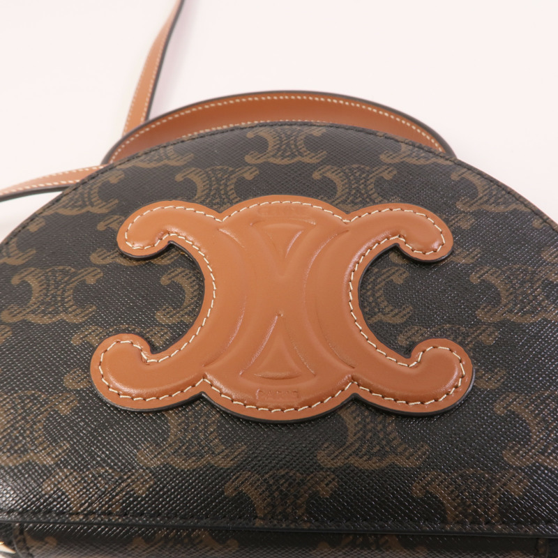 CELINE 塗層帆布Half Moon Case金扣手挽肩背兩用袋-10