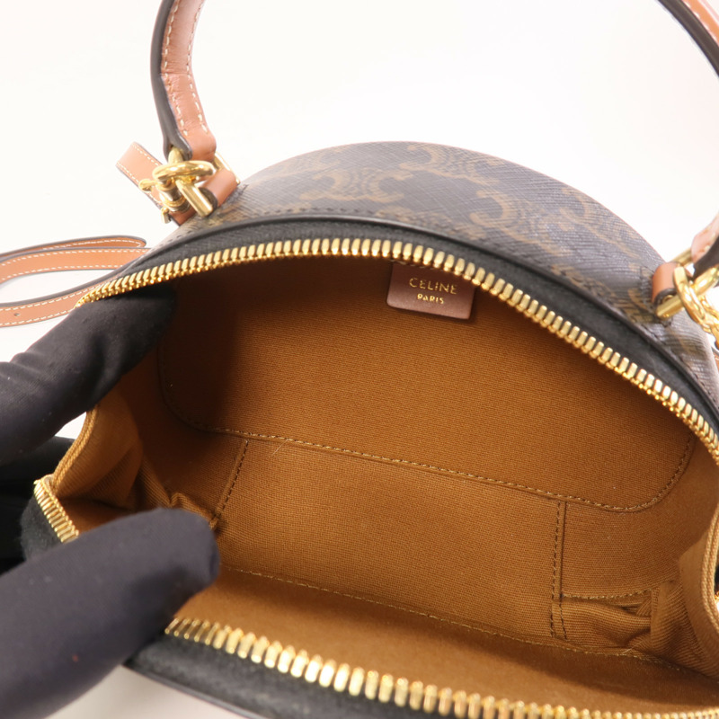 CELINE 塗層帆布Half Moon Case金扣手挽肩背兩用袋-12