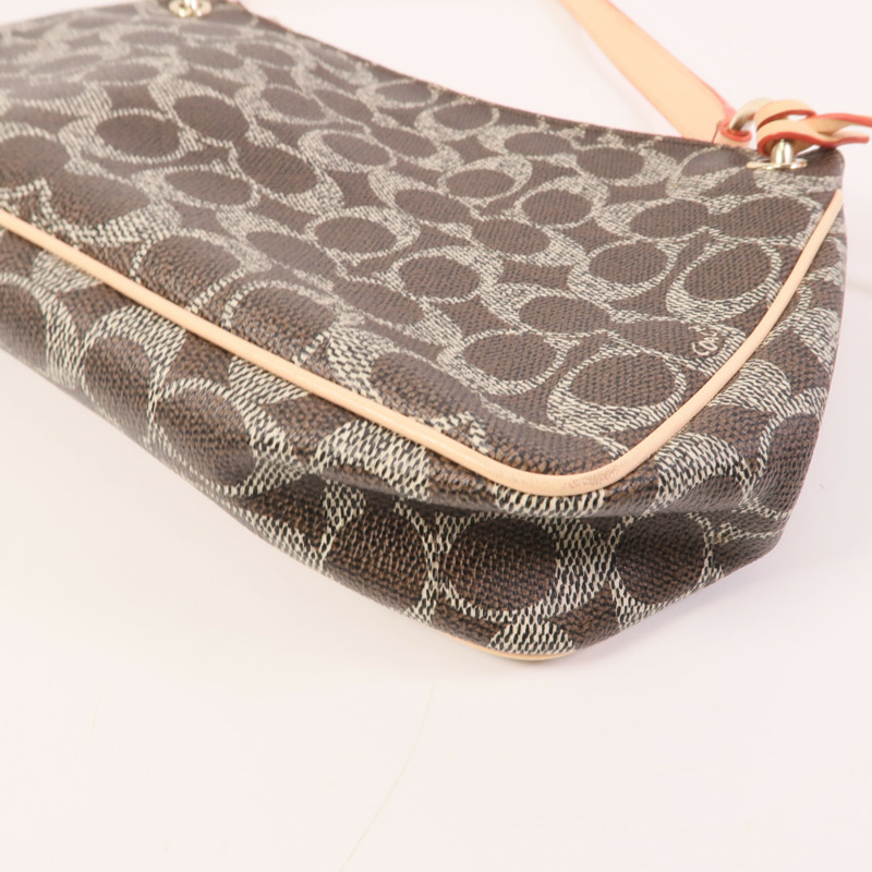 COACH 塗層帆布Shoulder Bag金扣手挽肩背兩用袋-5