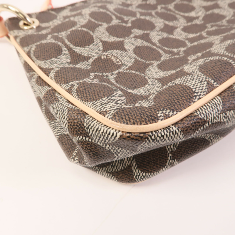 COACH 塗層帆布Shoulder Bag金扣手挽肩背兩用袋-6