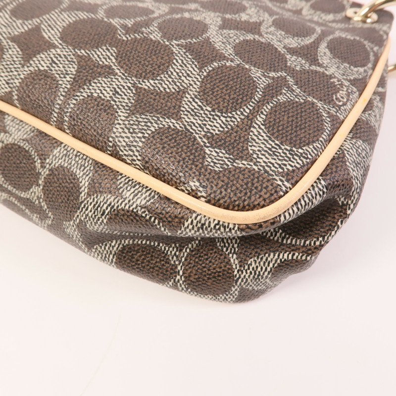 COACH 塗層帆布Shoulder Bag金扣手挽肩背兩用袋-7