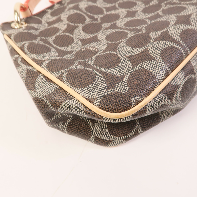 COACH 塗層帆布Shoulder Bag金扣手挽肩背兩用袋-8