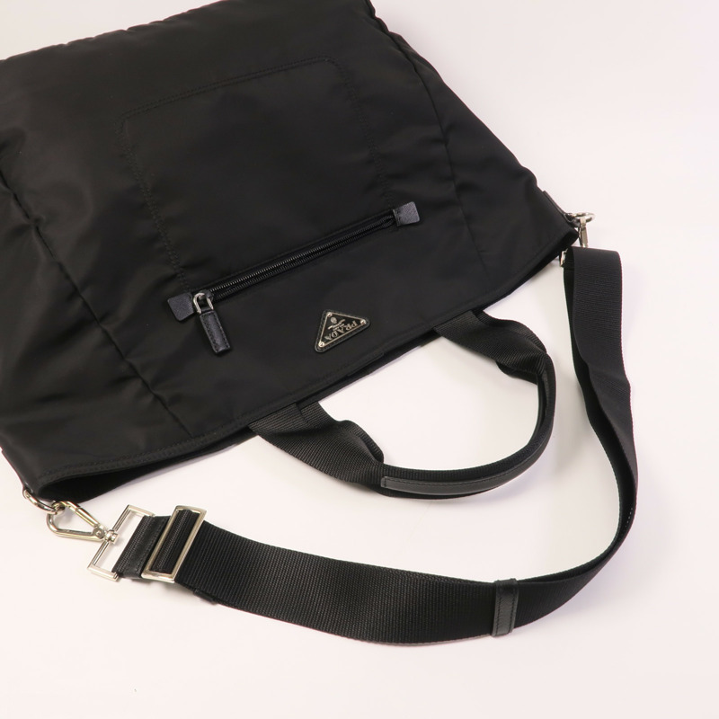 PRADA 尼龍2 Way Shoulder銀扣手挽肩背兩用袋-4
