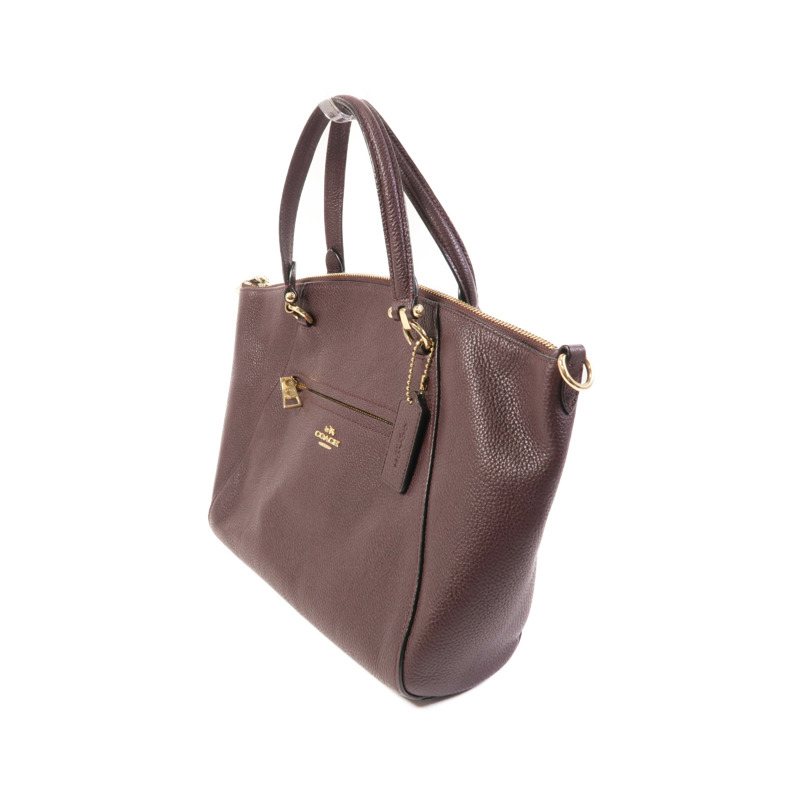 COACH 牛皮皮革Shoulder Bag金扣手挽肩背兩用袋-2