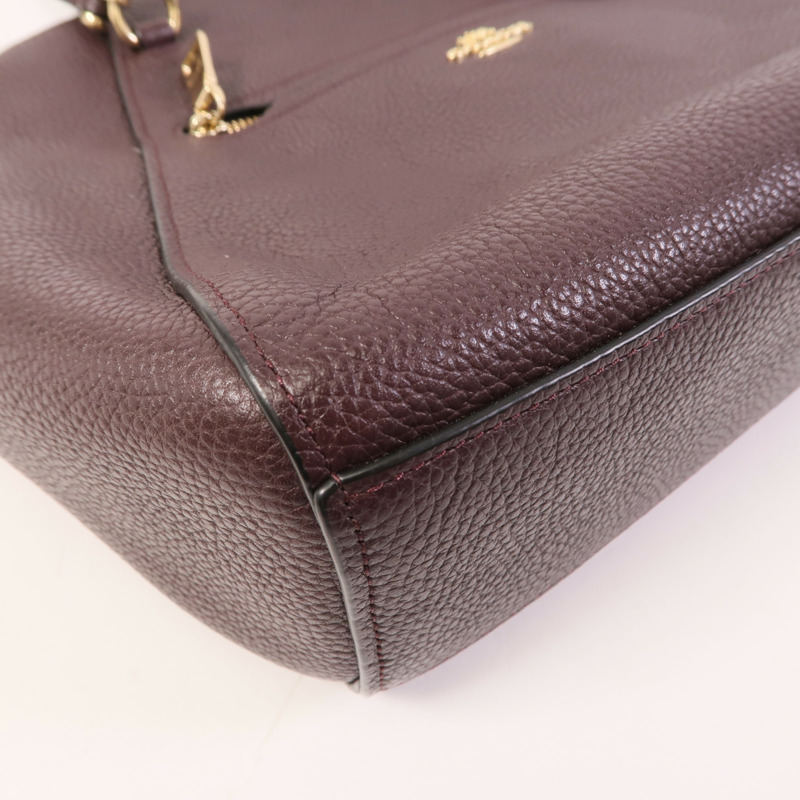 COACH 牛皮皮革Shoulder Bag金扣手挽肩背兩用袋-6