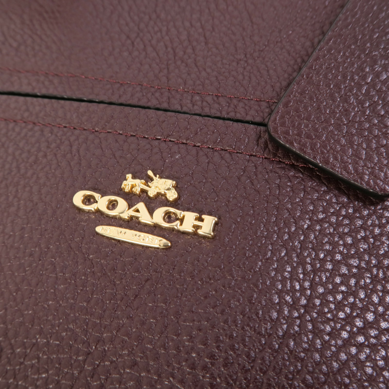 COACH 牛皮皮革Shoulder Bag金扣手挽肩背兩用袋-9