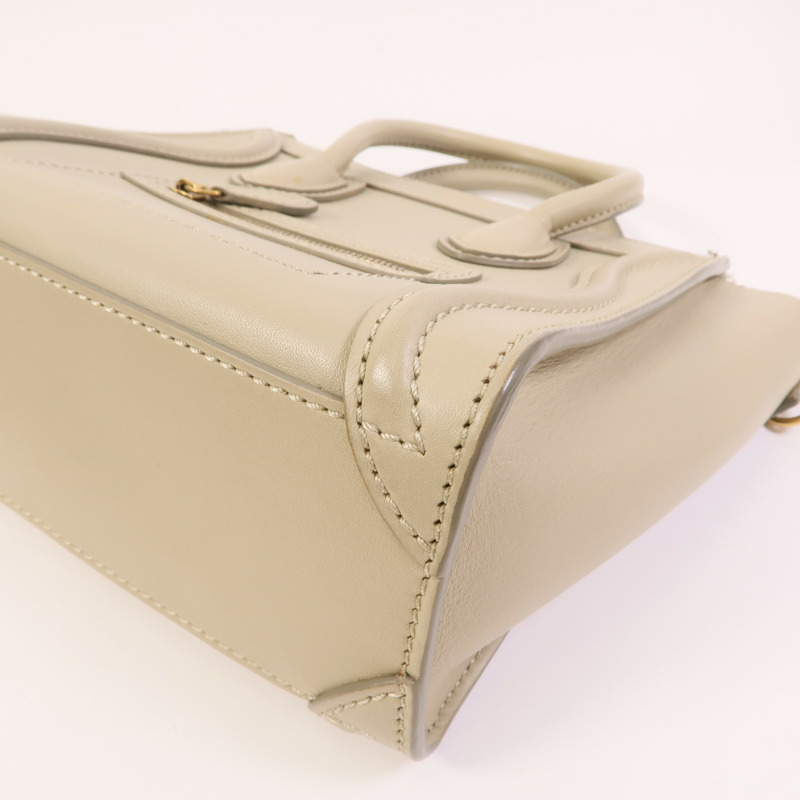 CELINE 牛皮皮革Nano Luggage金扣手挽肩背兩用袋-4