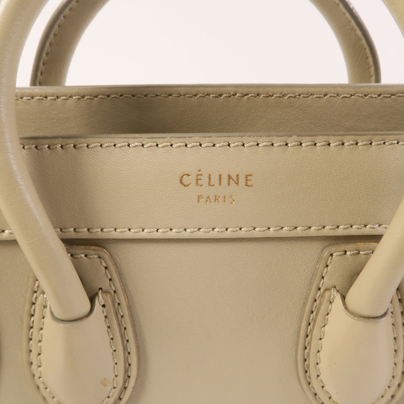 CELINE 牛皮皮革Nano Luggage金扣手挽肩背兩用袋-8