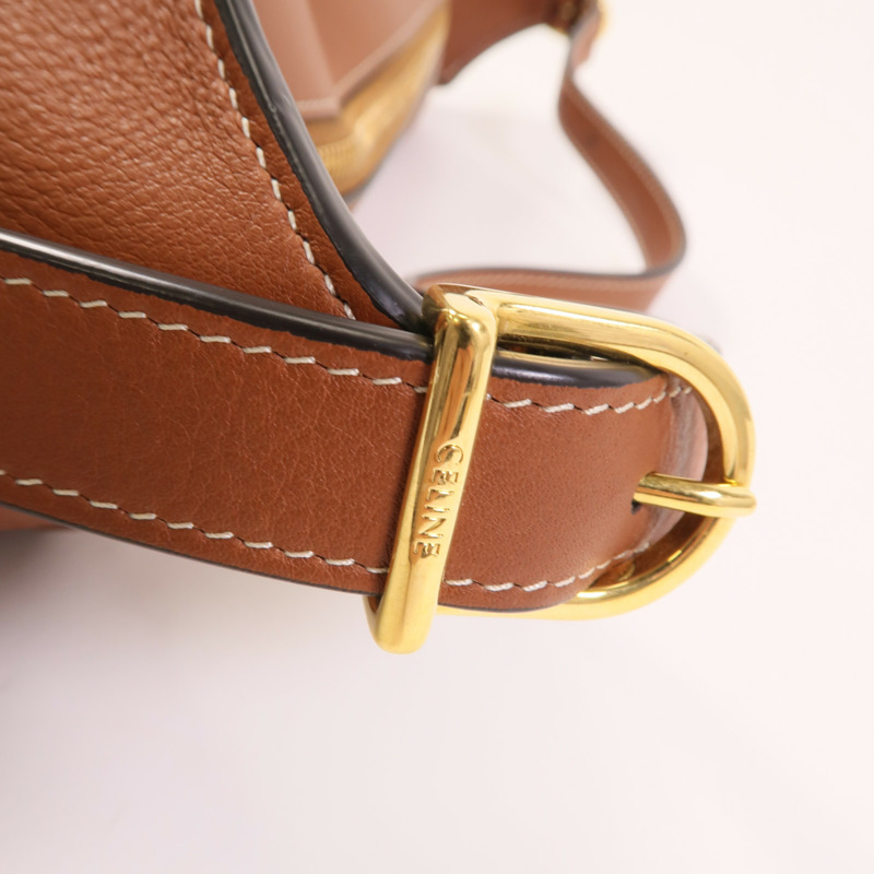 CELINE 牛皮皮革Romy Medium金扣肩背袋-10