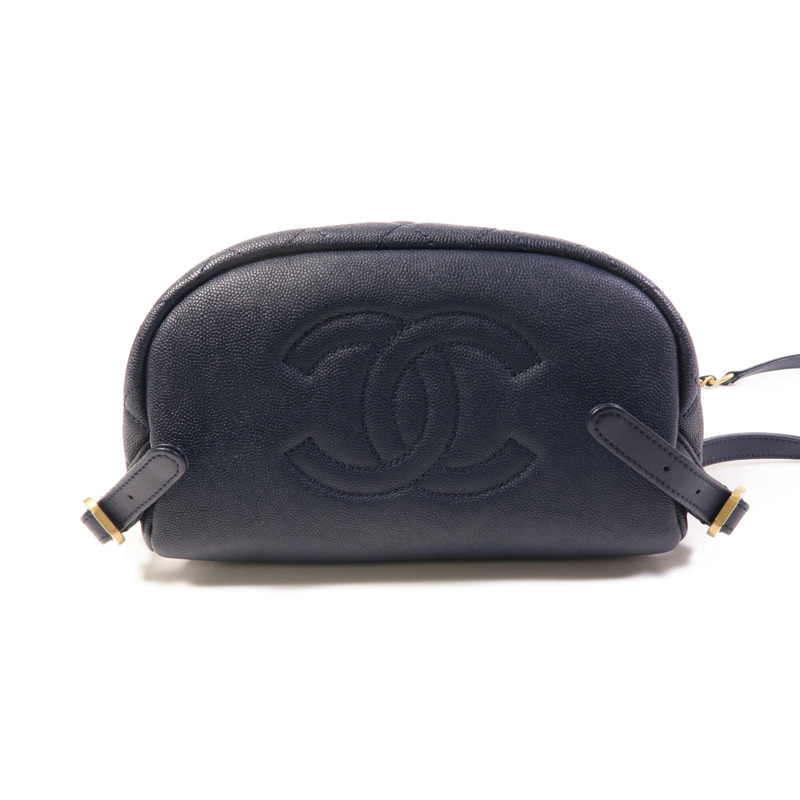CHANEL 牛皮皮革Filigree Backpack金扣鏈帶背包-4