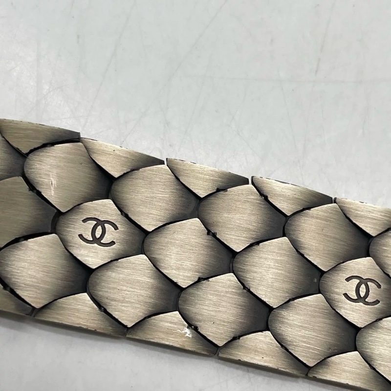 CHANEL 香奈兒 稀有「龍鱗/魚鱗紋」寬版手鐲-6