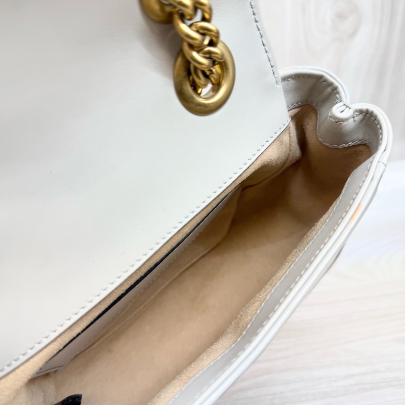 GUCCI灰色牛皮GG Marmont系列方形側背包739682-11