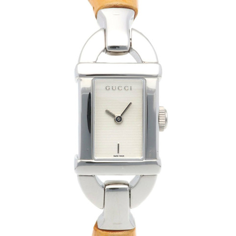 二手 Gucci 手錶，不鏽鋼 6800L 石英機芯，重新拋光，女士款。