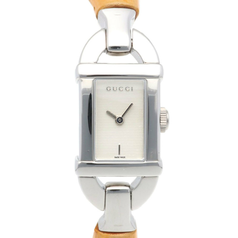 二手 Gucci 手錶,不鏽鋼 6800L 石英機芯,重新拋光,女士款。-0