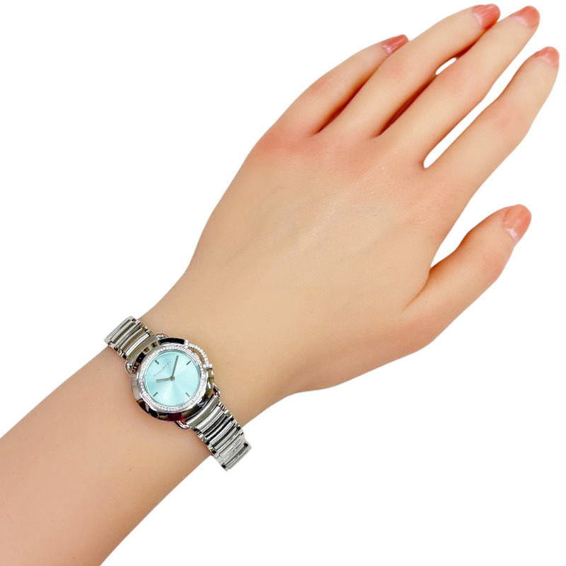 蒂芬妮 T 字腕錶,不鏽鋼材質,型號 68477425,石英機芯,女士款,二手,限量 500 枚,鑲鑽錶圈-1