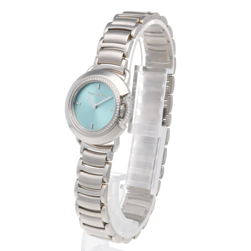 蒂芬妮 T 字腕錶,不鏽鋼材質,型號 68477425,石英機芯,女士款,二手,限量 500 枚,鑲鑽錶圈-2