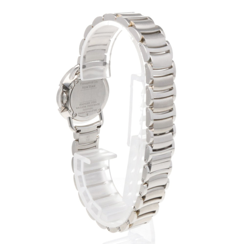 蒂芬妮 T 字腕錶,不鏽鋼材質,型號 68477425,石英機芯,女士款,二手,限量 500 枚,鑲鑽錶圈-4