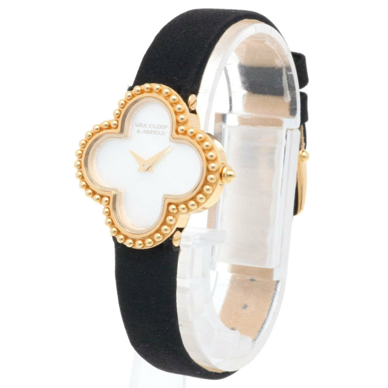 二手梵克雅寶 Alhambra 手錶,18k 金,石英機芯,136574,女士款,飾有珍珠母貝。-2