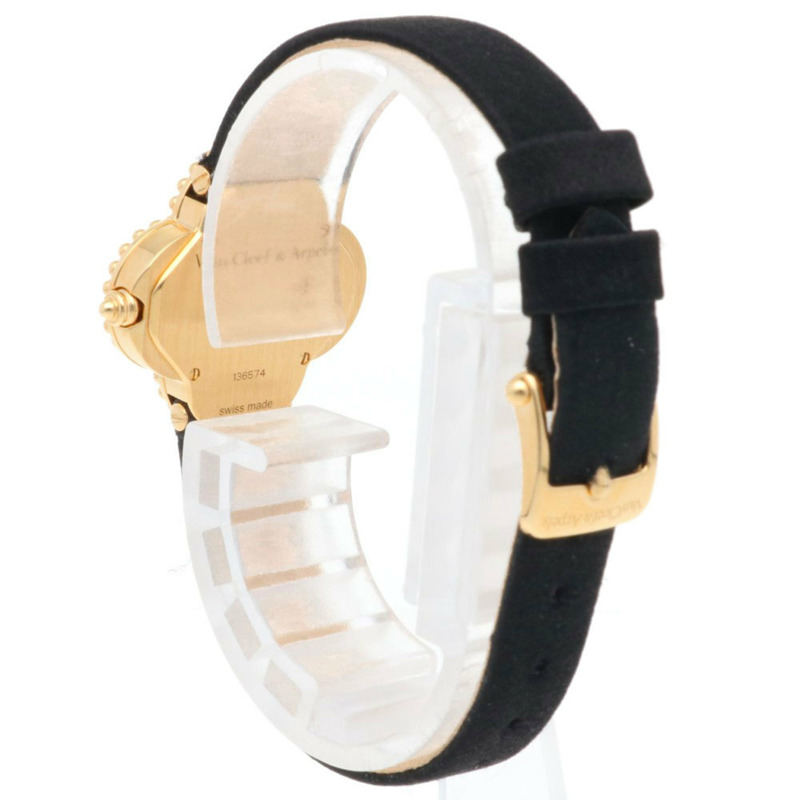 二手梵克雅寶 Alhambra 手錶,18k 金,石英機芯,136574,女士款,飾有珍珠母貝。-4