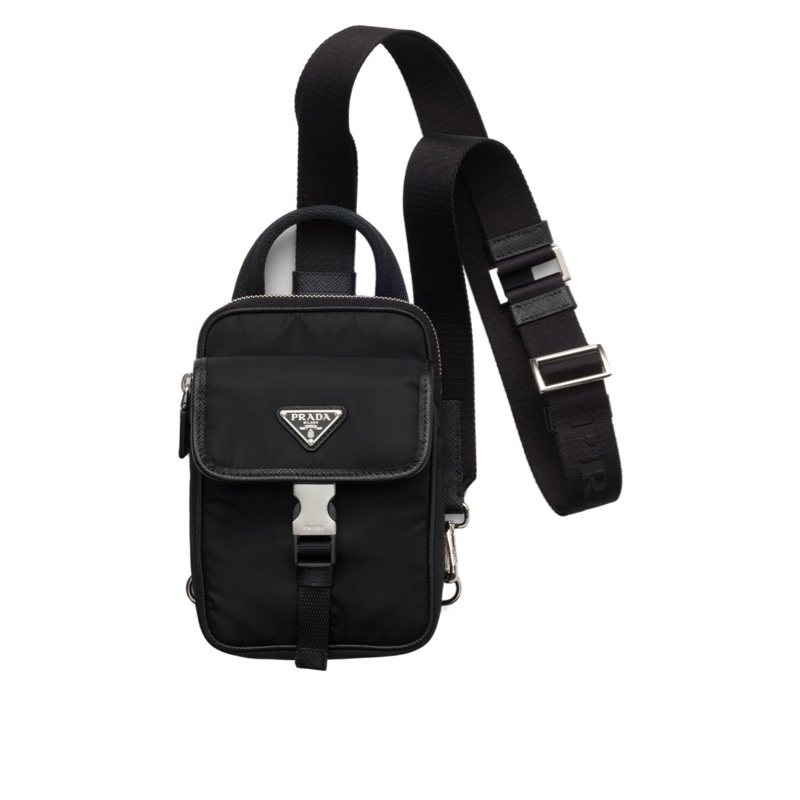 Prada 男士 Re-Nylon 和 Saffiano 手機包均碼碼11.5cm*4.5cm*17cm-0