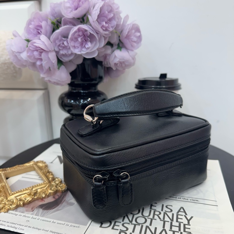 Gucci 黑色皮革手提包 vintage 二手 中古 化妝包👝-2