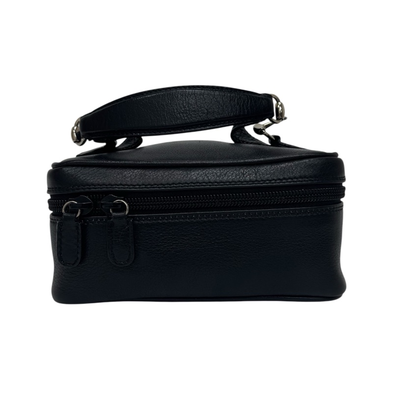 Gucci 黑色皮革手提包 vintage 二手 中古 化妝包👝-5