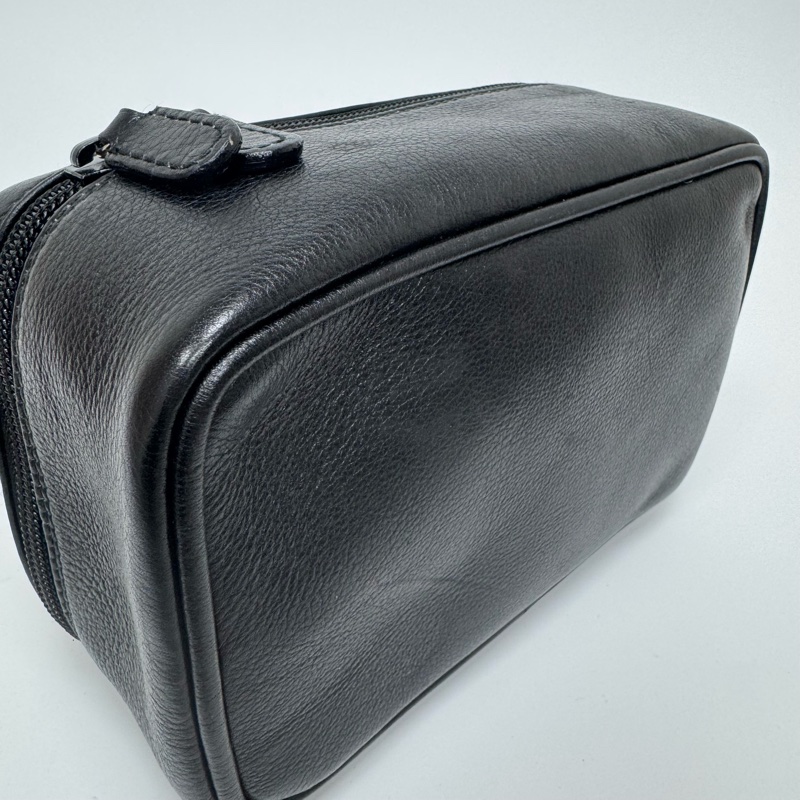 Gucci 黑色皮革手提包 vintage 二手 中古 化妝包👝-15