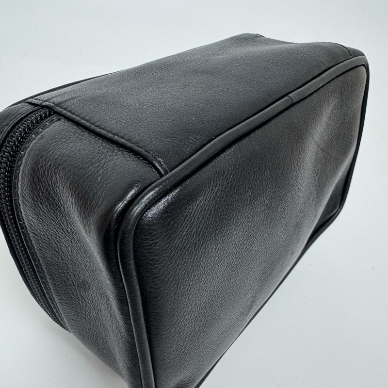 Gucci 黑色皮革手提包 vintage 二手 中古 化妝包👝-17