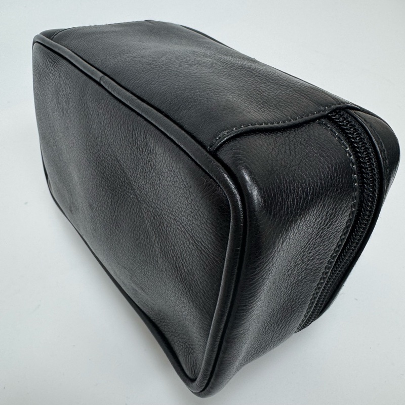 Gucci 黑色皮革手提包 vintage 二手 中古 化妝包👝-18