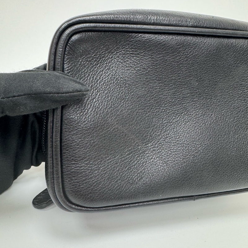 Gucci 黑色皮革手提包 vintage 二手 中古 化妝包👝-24